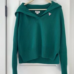 Guess Teal V-Neck Women's Sweater